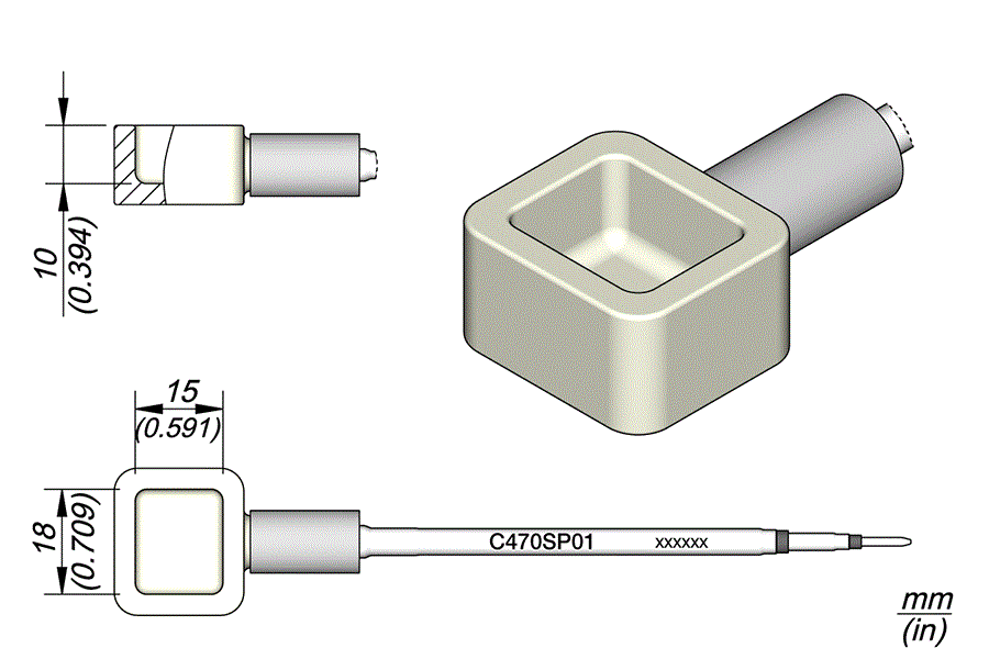 C470SP01 - Solder Pot Cartridge 18 x 15